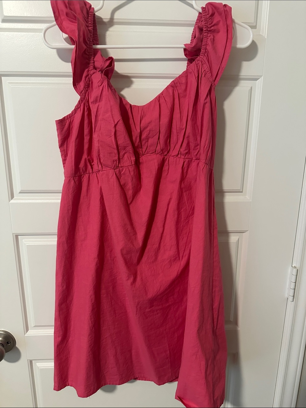Sim & Sam Bright Pink Ruffled Strap Sundress